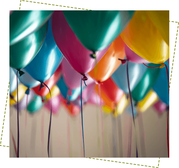 Helium Balloons With Ribbons