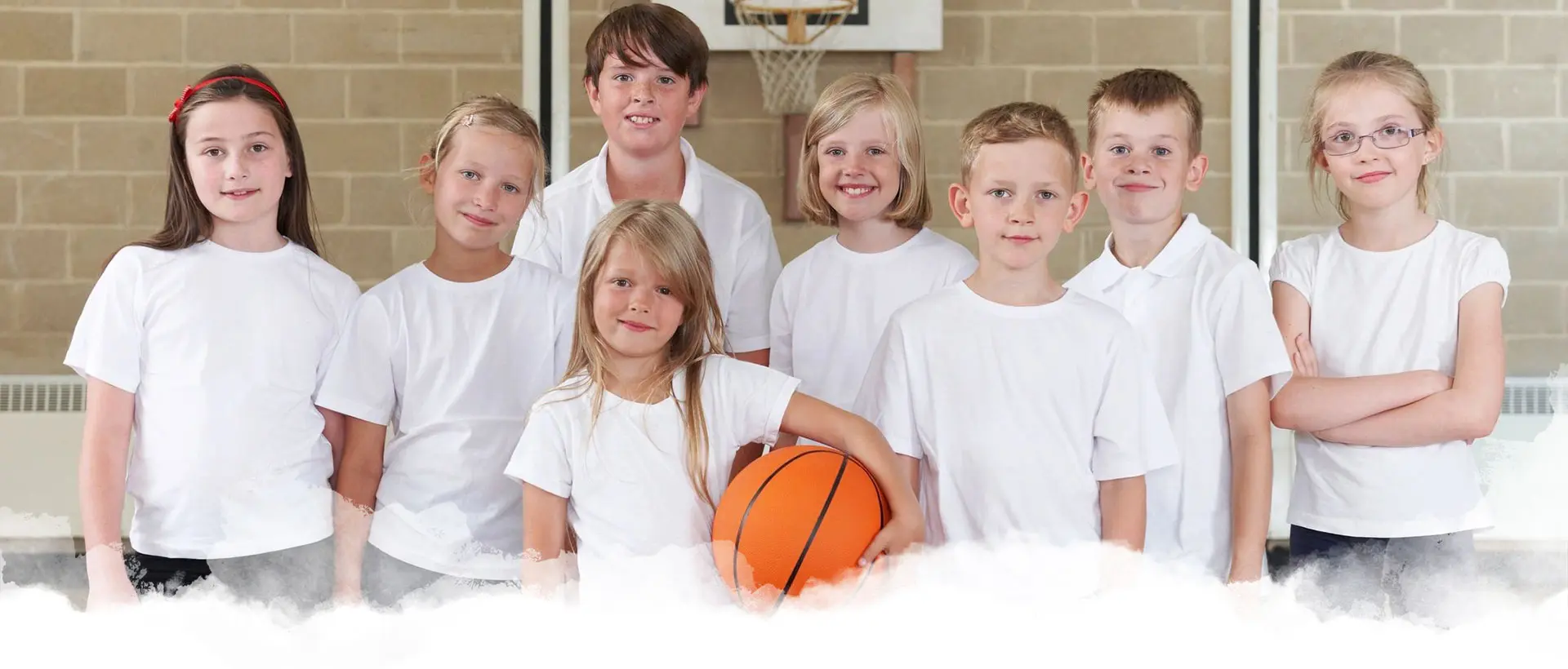 Children Are in White Clothes With Ball