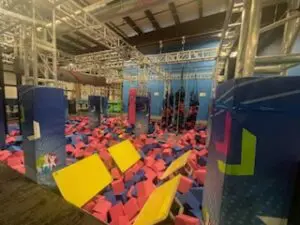 Obstacles and suspended equipment in the ninja course
